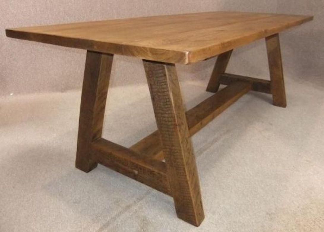 Bespoke A-Frame Distressed Pine Table, 20th Century For Sale 6