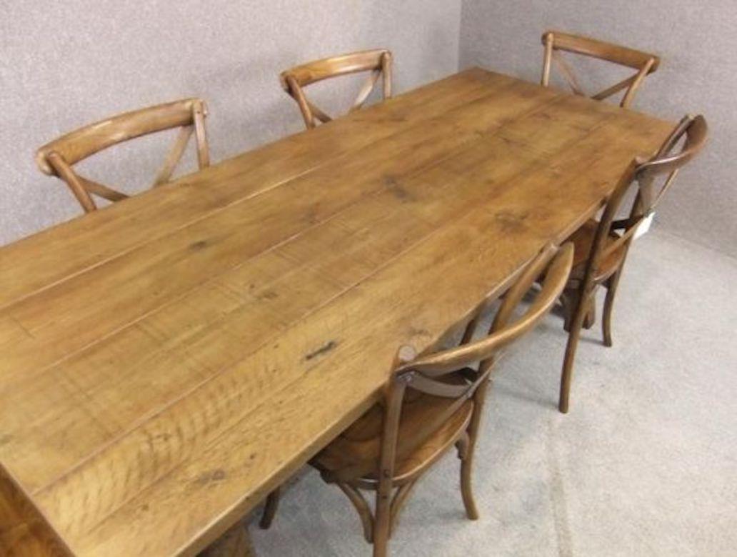 Bespoke A-Frame Distressed Pine Table, 20th Century For Sale 11