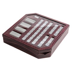 Used Bespoke Crocodile Skin Mahjong Game Set