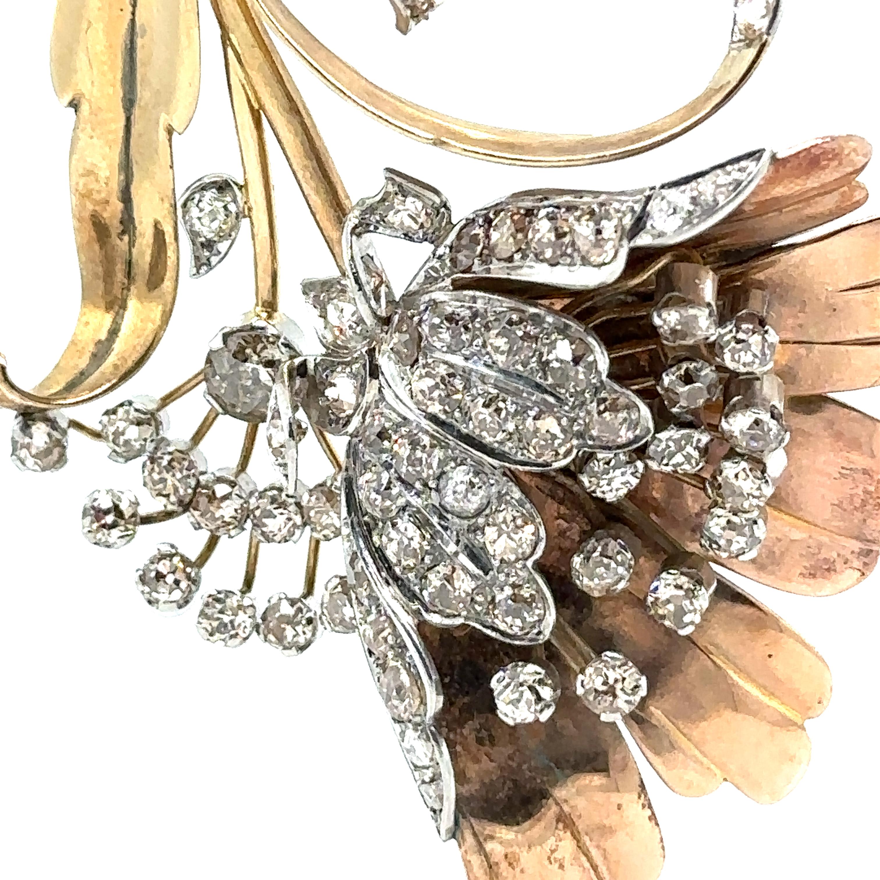 Women's Bespoke Antique Diamond Floral Pendant 6.20ct For Sale