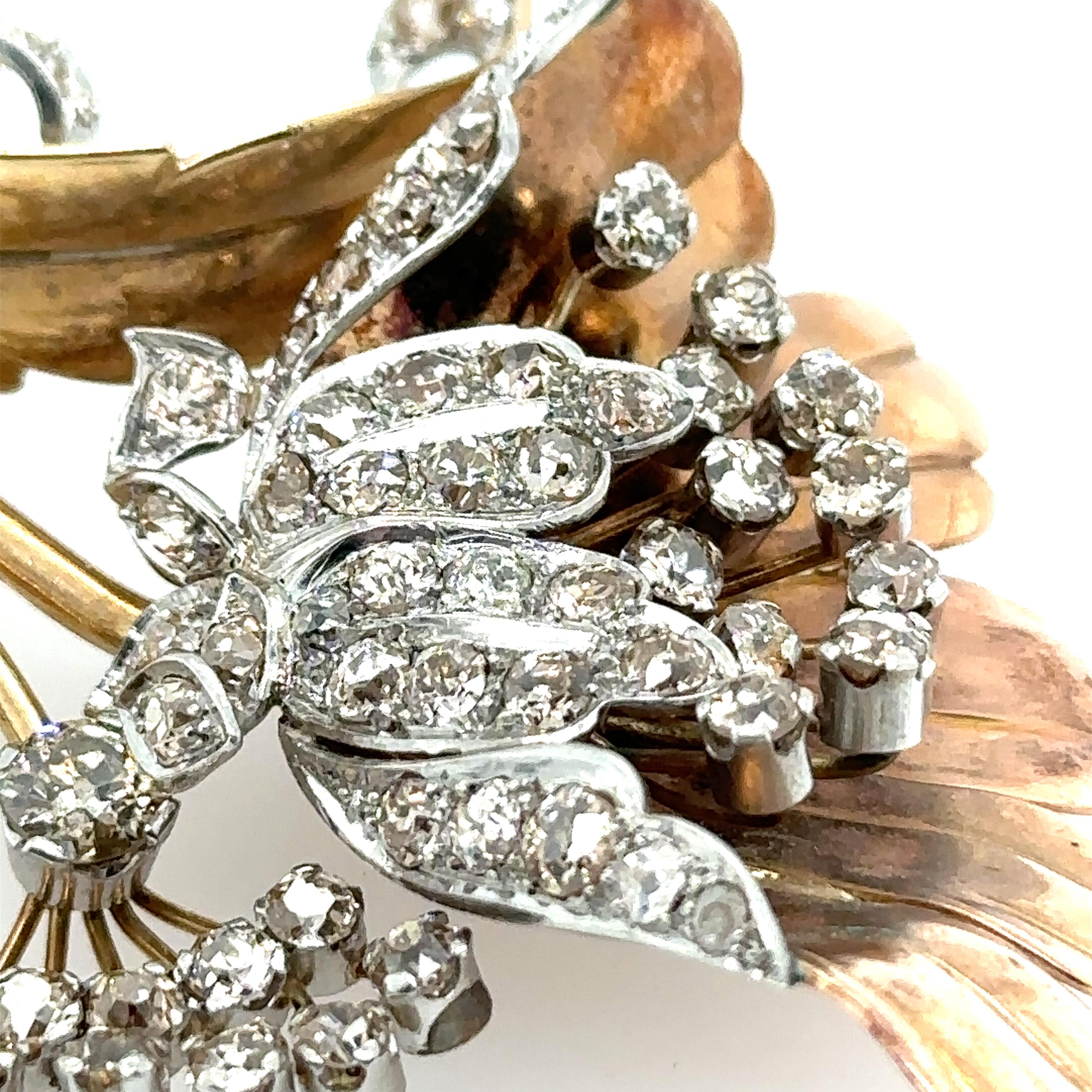 Bespoke Antique Diamond Floral Pendant 6.20ct For Sale 1