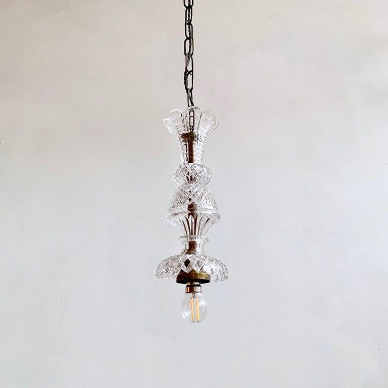 Bespoke Antique English Crystal Pendant at 1stDibs