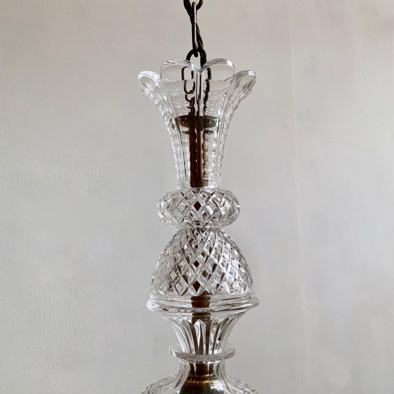 Bespoke Antique English Crystal Pendant at 1stDibs