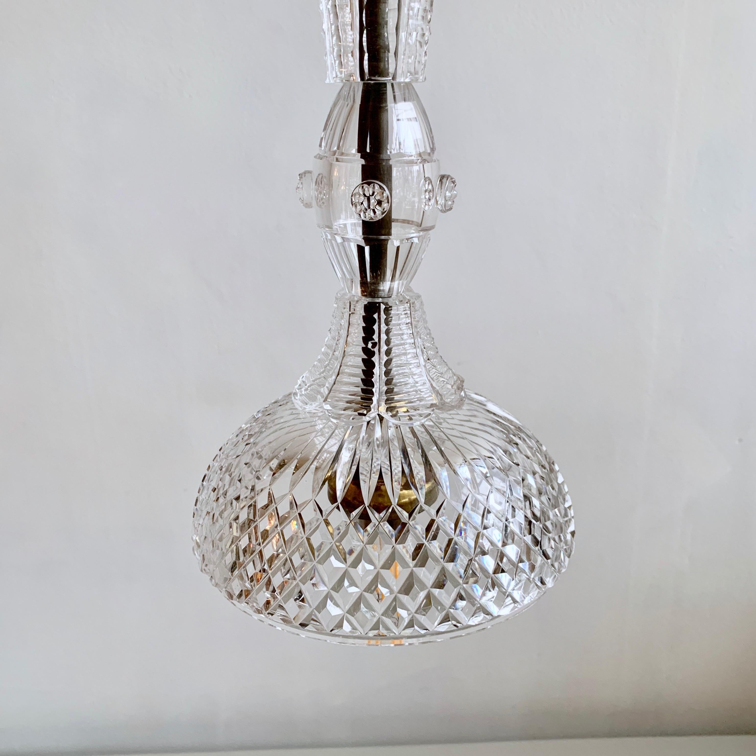 Bespoke Antique English Crystal Pendant For Sale 1