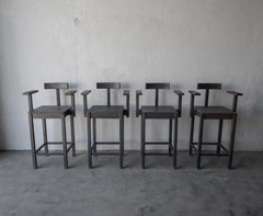 Tabourets de bar en acier industriel architectural sur mesure - Lot de 4