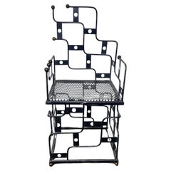 Sedia modernista/decorativa in ferro realizzata da un artista su misura... dopo Mathieu Matégot