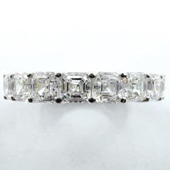 Bespoke Asscher Cut Diamond Eternity Wedding Band Ring in 14K 18K Gold