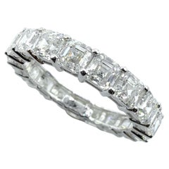Bespoke Asscher Cut Diamond Eternity Wedding Band Ring in 14K 18K Gold