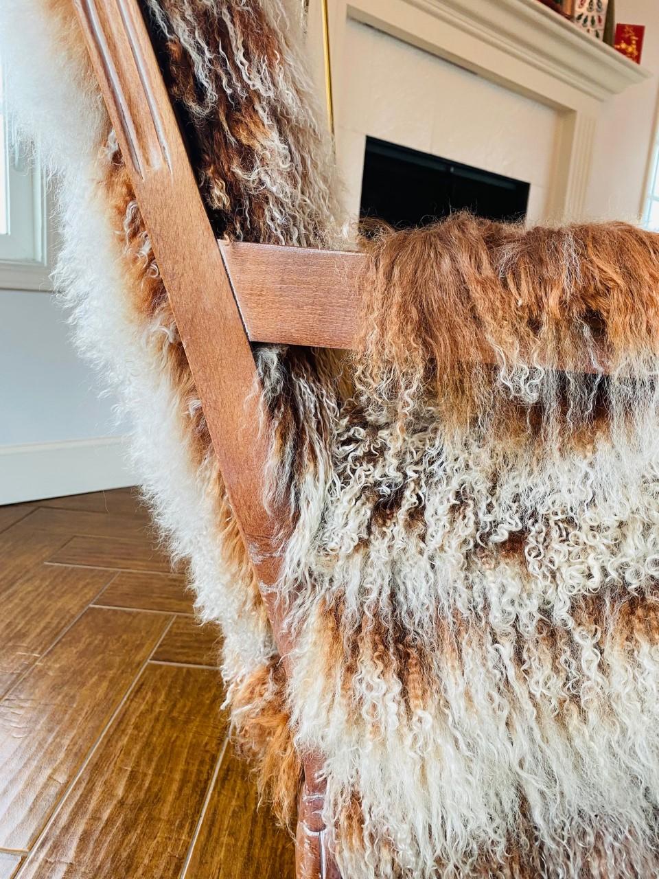 Bespoke Auberge Style Mongolian Sheep Fur Armchair 2