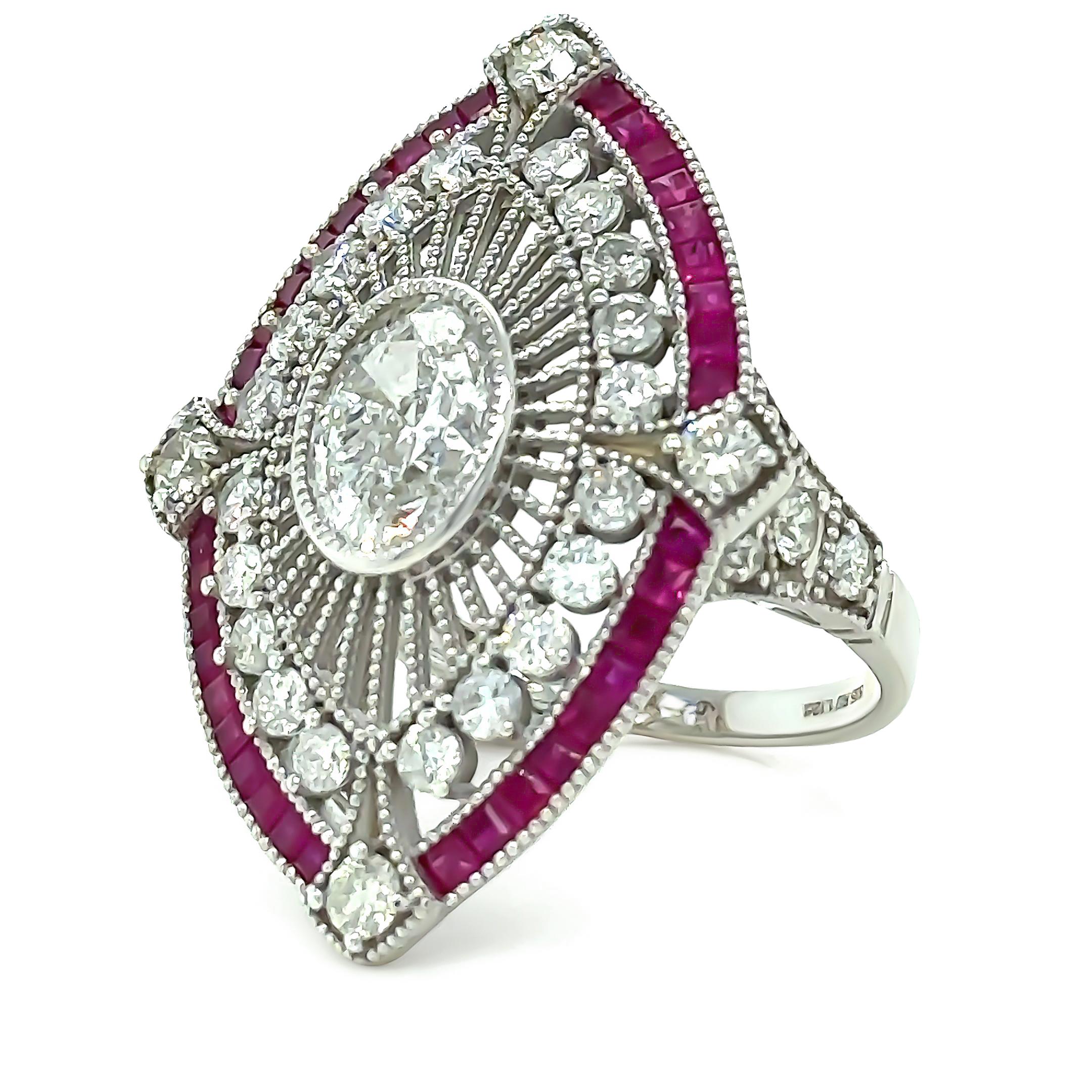 Bespoke Bespoke 14ct White Gold Ruby & Diamond Set 