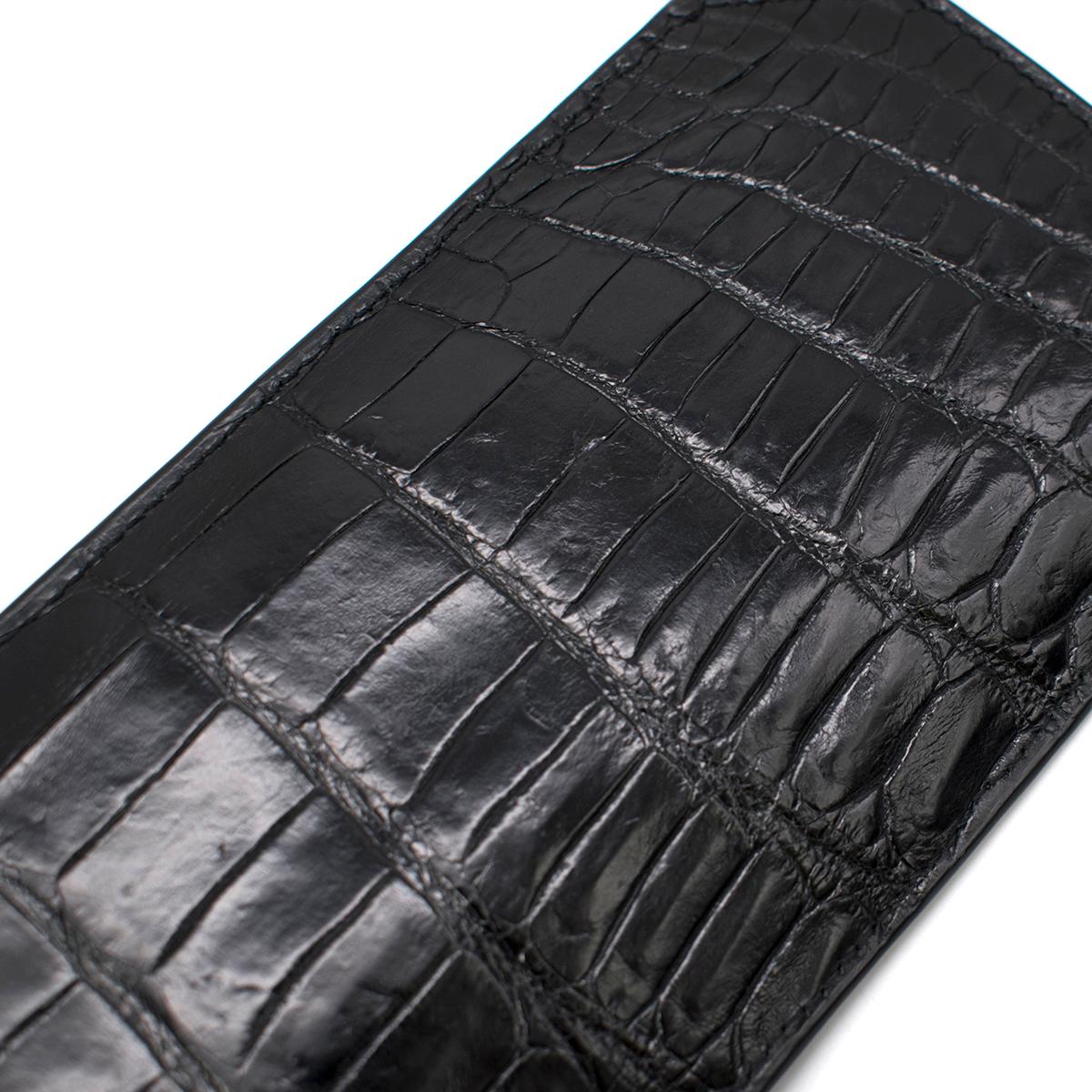 Bespoke Black Crocodile Leather & Diamond Sunglasses Case 1