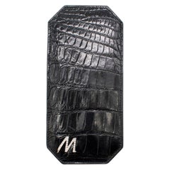 Bespoke Black Crocodile Leather & Diamond Sunglasses Case