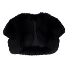 Bespoke Black Fox Fur Bolero Shawl US6