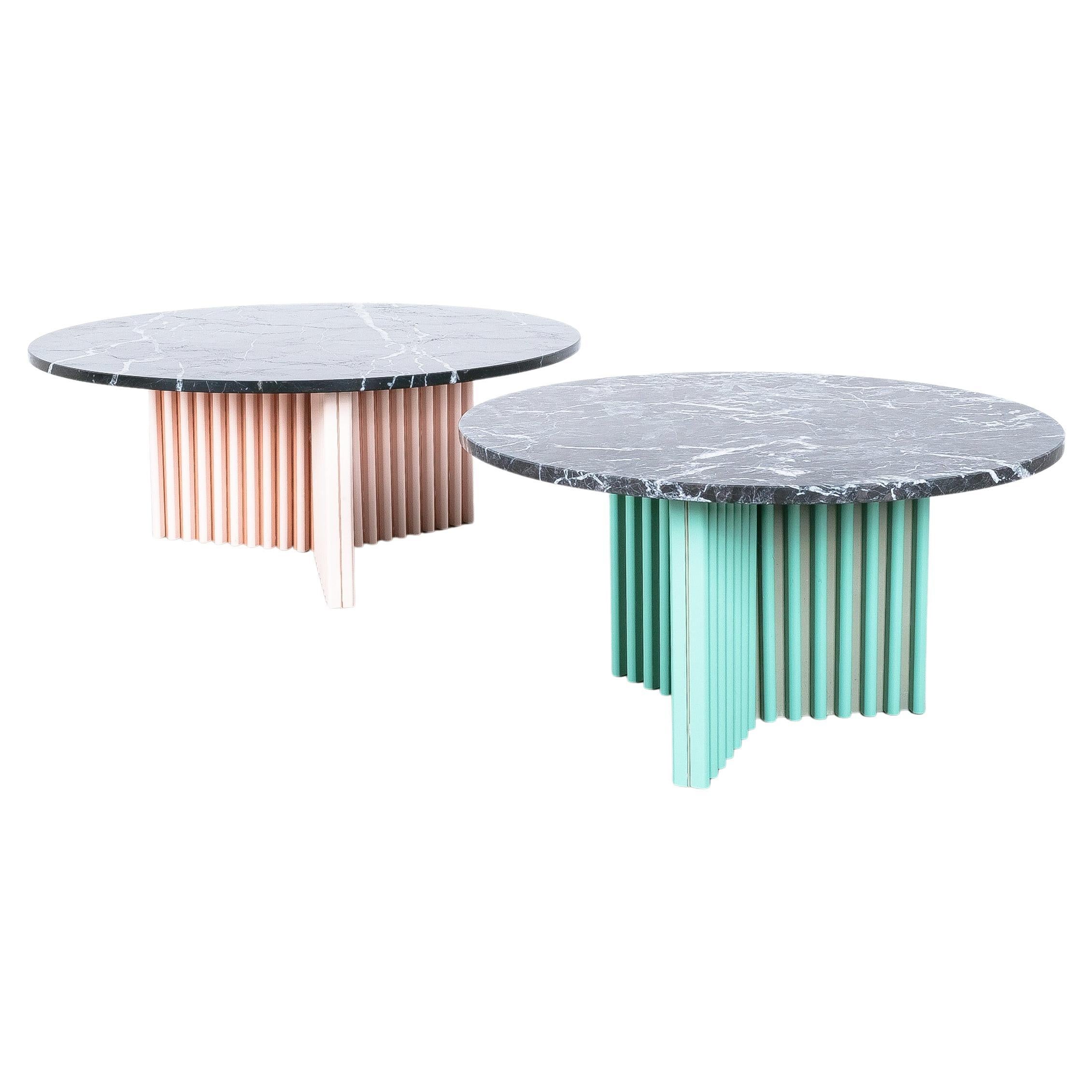 Bespoke Black Marble Carrara Tables Side Tables, France, circa 1990 For Sale