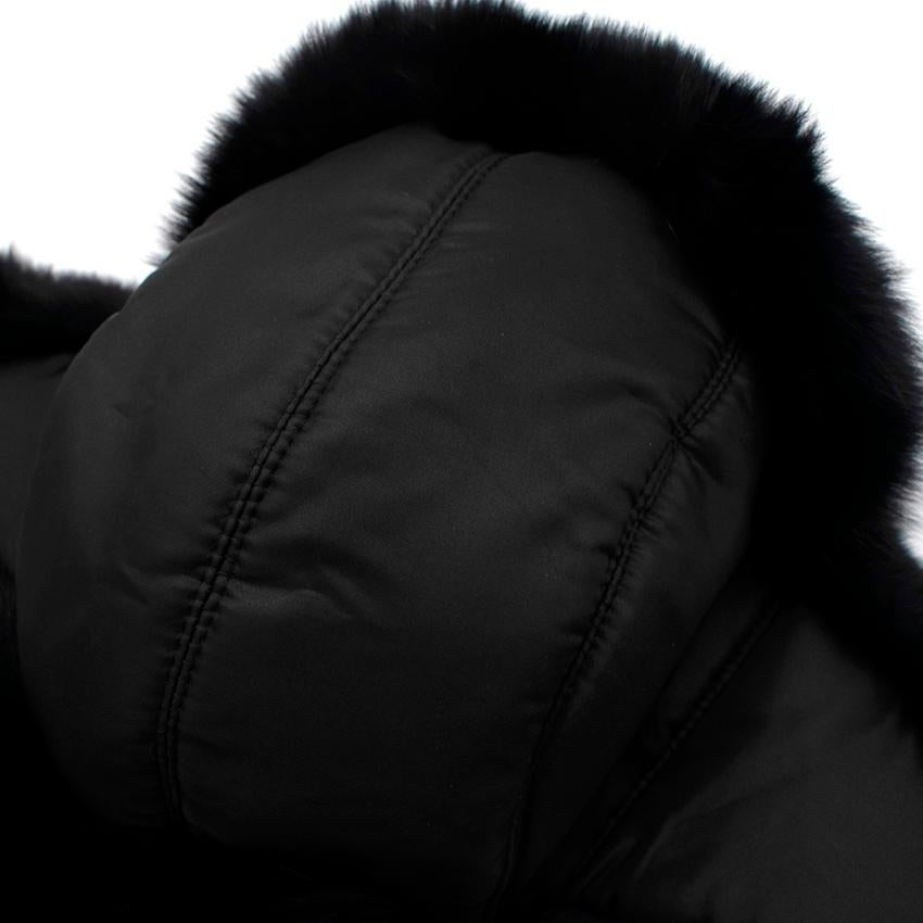 Women's or Men's Bespoke Black Nylon & Vison Fur Padded Hat For Sale