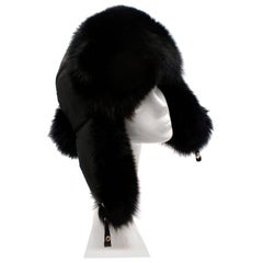 Bespoke Black Nylon & Vison Fur Padded Hat