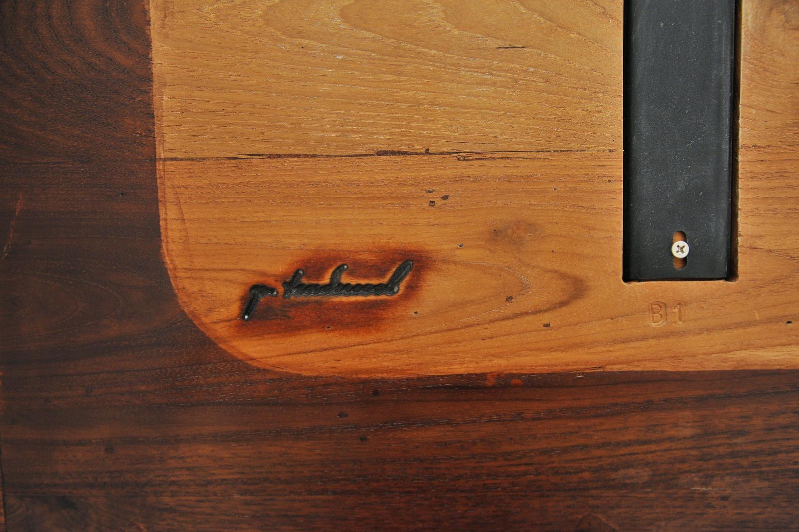 Bespoke Board Room Table, Reclaimed Wood, Sand Cast Brass Base, by P. Tendercool For Sale 5