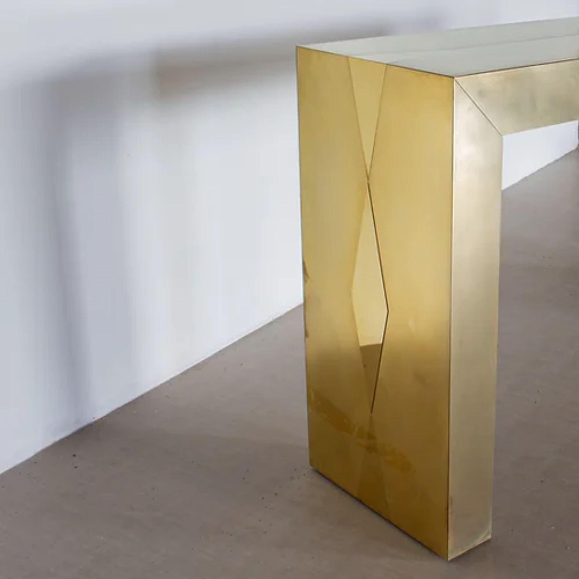 Contemporary Bespoke Brass Console Table by Ken Bolan Studio