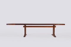 Bureau japonais brutaliste sur mesure:: en bois dur récupéré:: avec extension par P.Tendercool