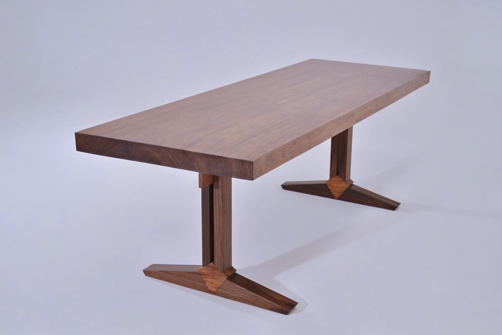Thai Bespoke Brutalist Meets Japan Desk, Antique Hardwood Slab, by P. Tendercool For Sale