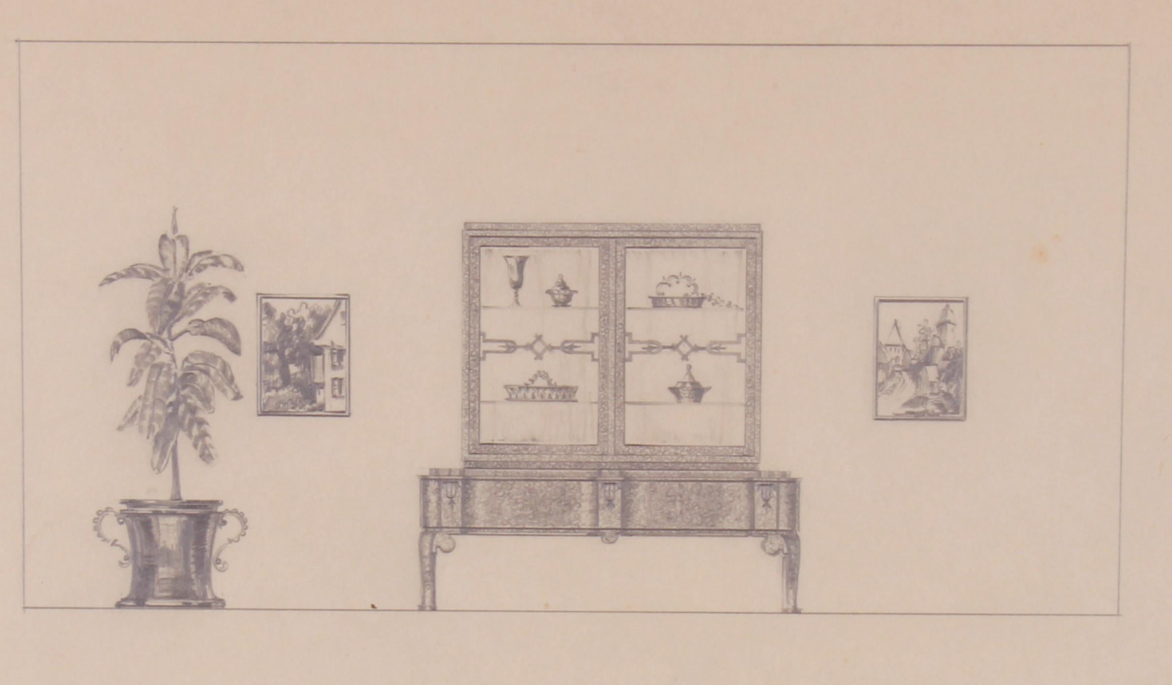 Inlay Bespoke Burl Wooden Art Nouveau Display Glass Cabinet H. Pössenbacher Est. 1784 For Sale