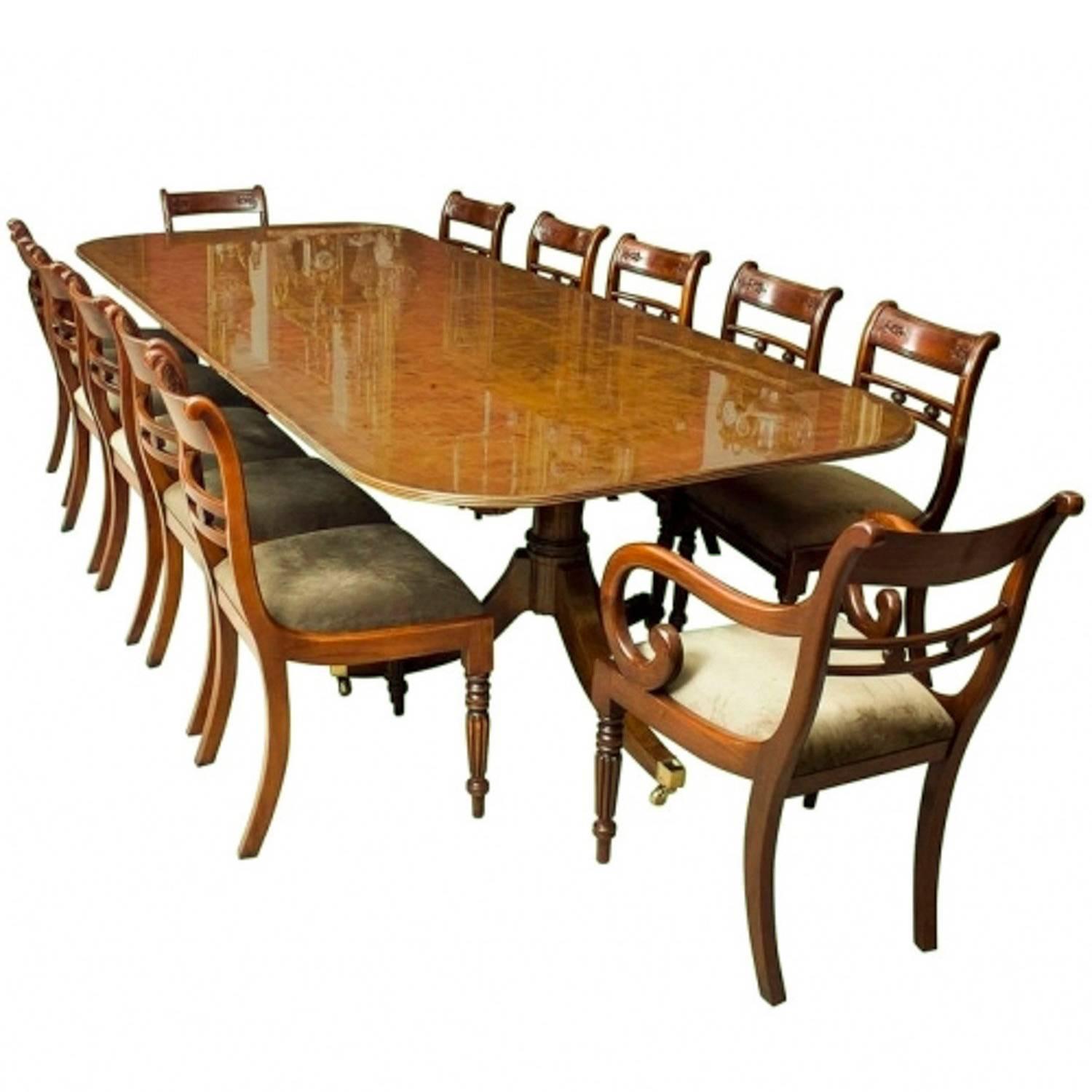 Vintage Regency Style Dining Table And Six Antique Chairs At 1stdibs