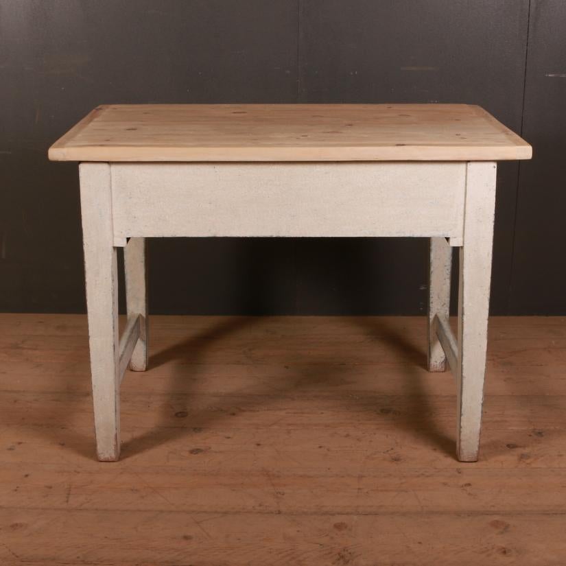 Painted Bespoke Butchers Side Table For Sale