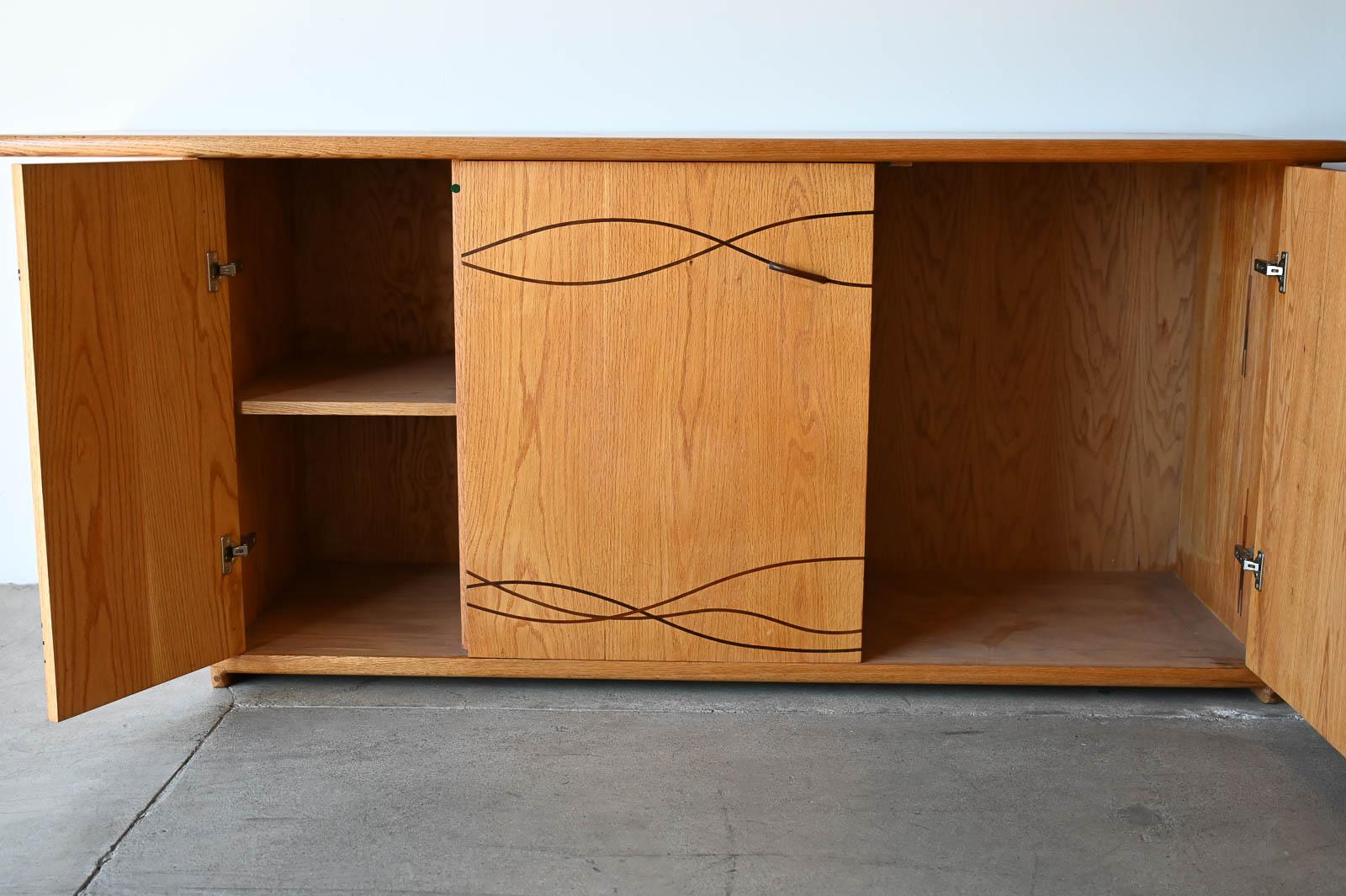 Bespoke Cabinet with Carved Inlay by Robert Squire Bierbaum, 1995 For Sale 4