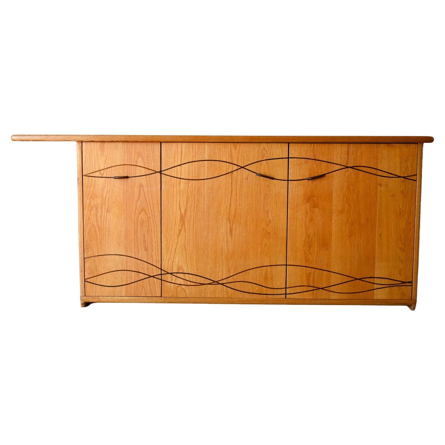 Bespoke Cabinet with Carved Inlay by Robert Squire Bierbaum, 1995 For Sale