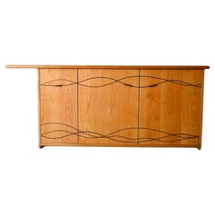 Bespoke Cabinet with Carved Inlay by Robert Squire Bierbaum, 1995