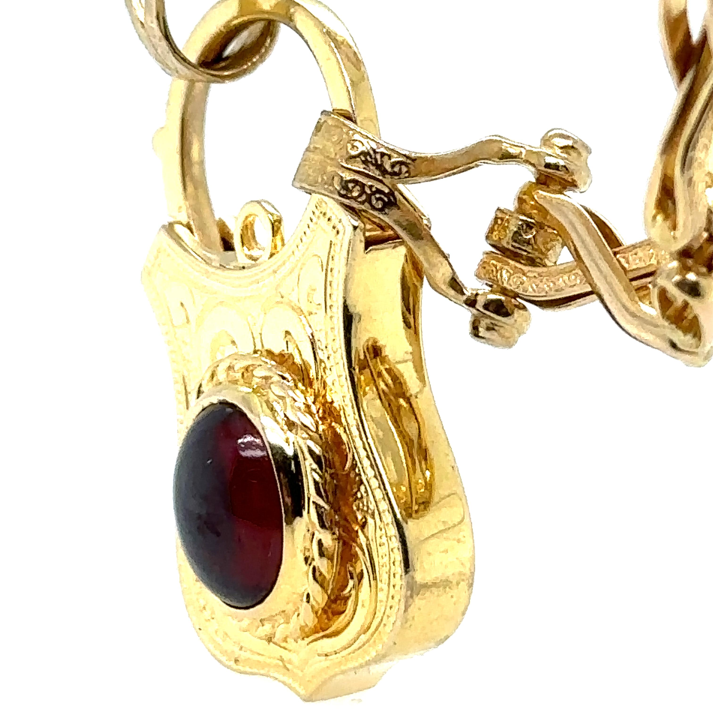 Bespoke Cabochon Garnet Padlock Clasp Necklace For Sale 3