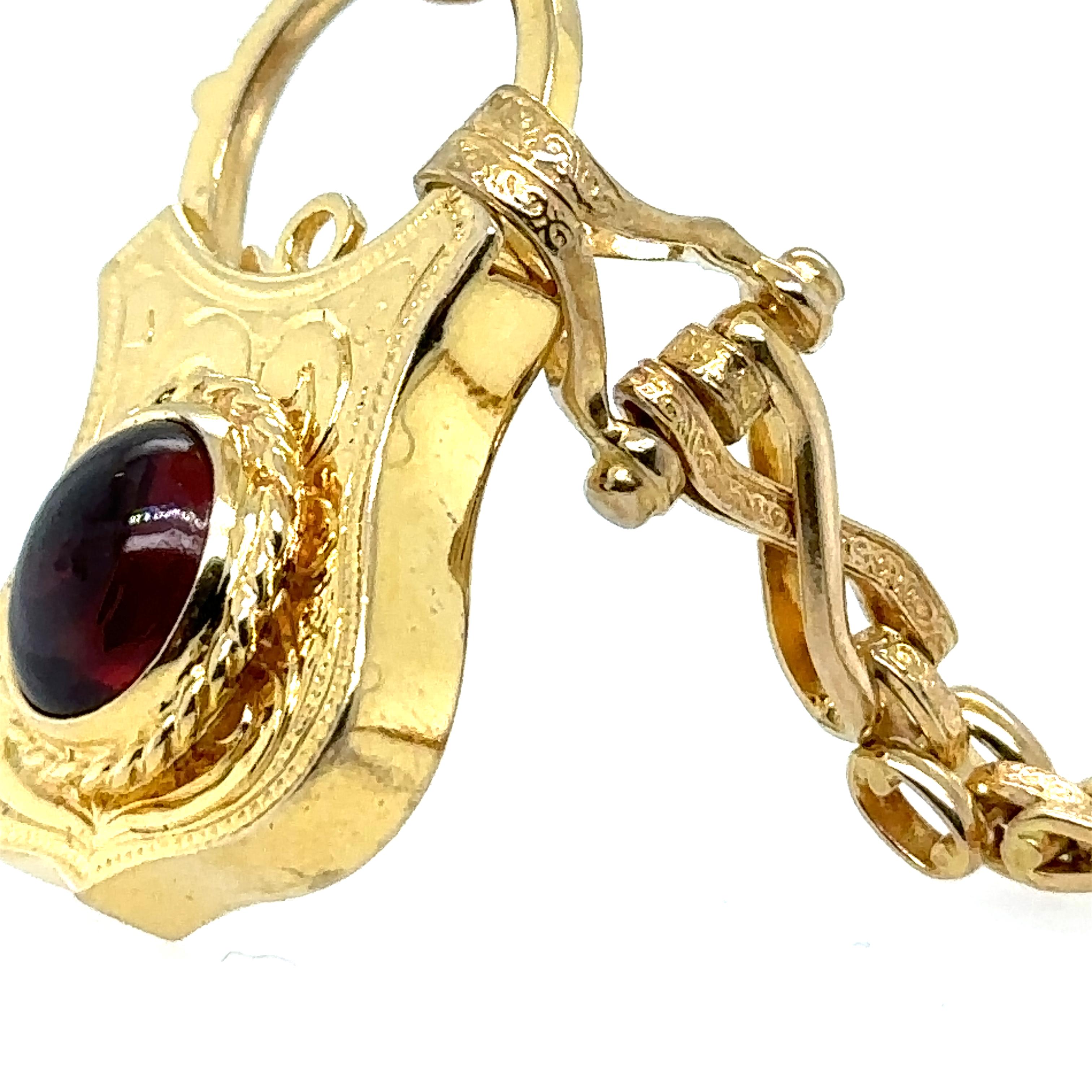 Bespoke Cabochon Garnet Padlock Clasp Necklace For Sale 4