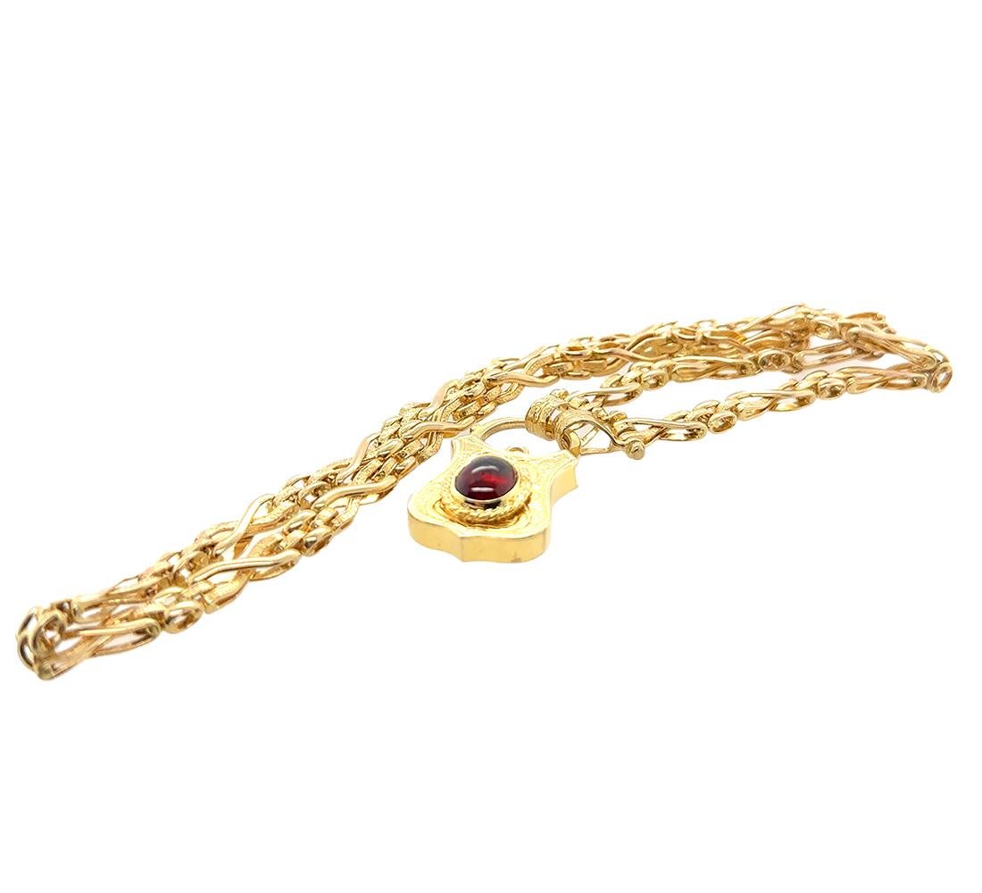 Bespoke Cabochon Garnet Padlock Clasp Necklace For Sale 5