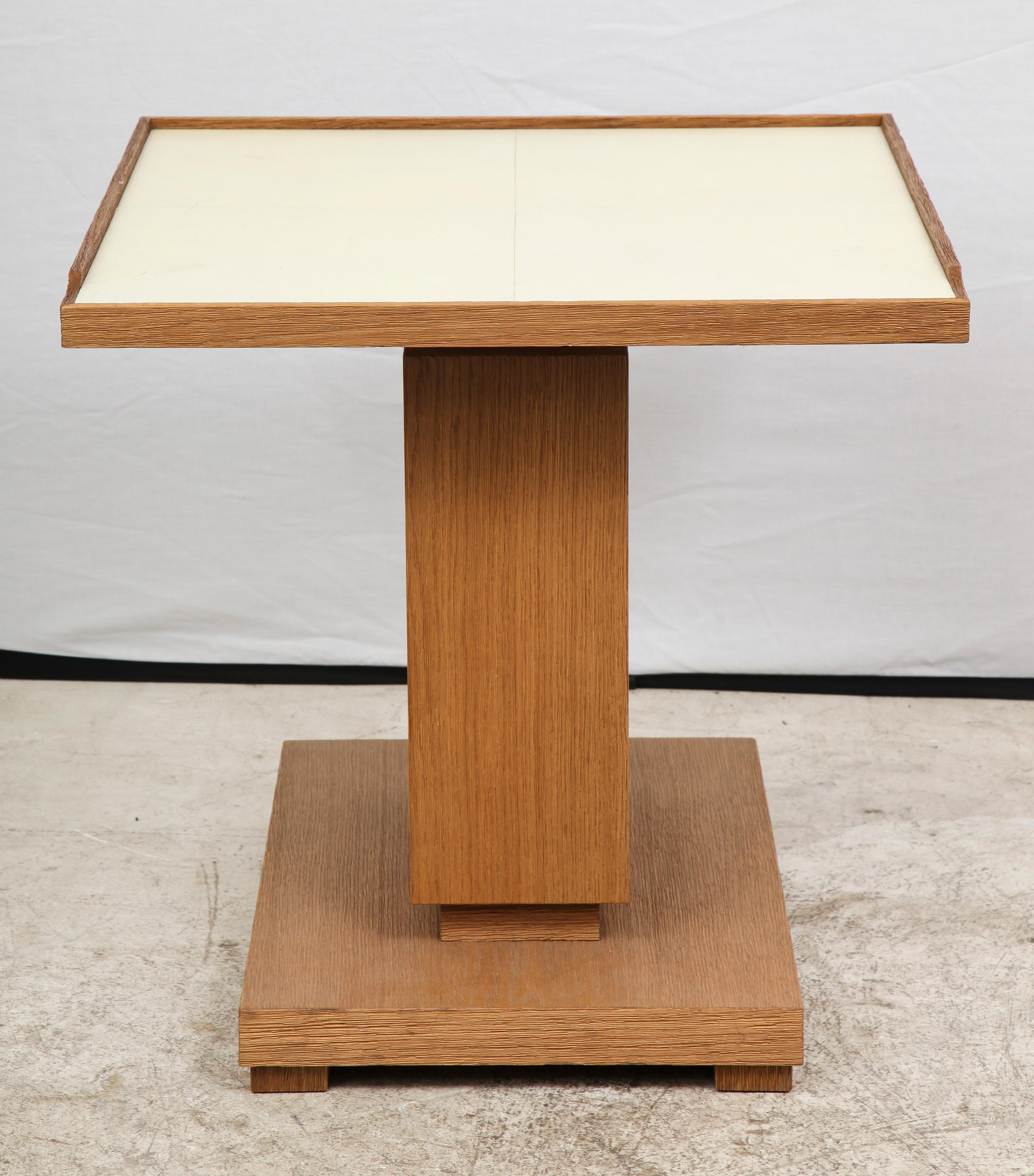 Mid-Century Modern Bespoke Cerused Oak and Parchment Table in the Dupre Lafon Manner For Sale