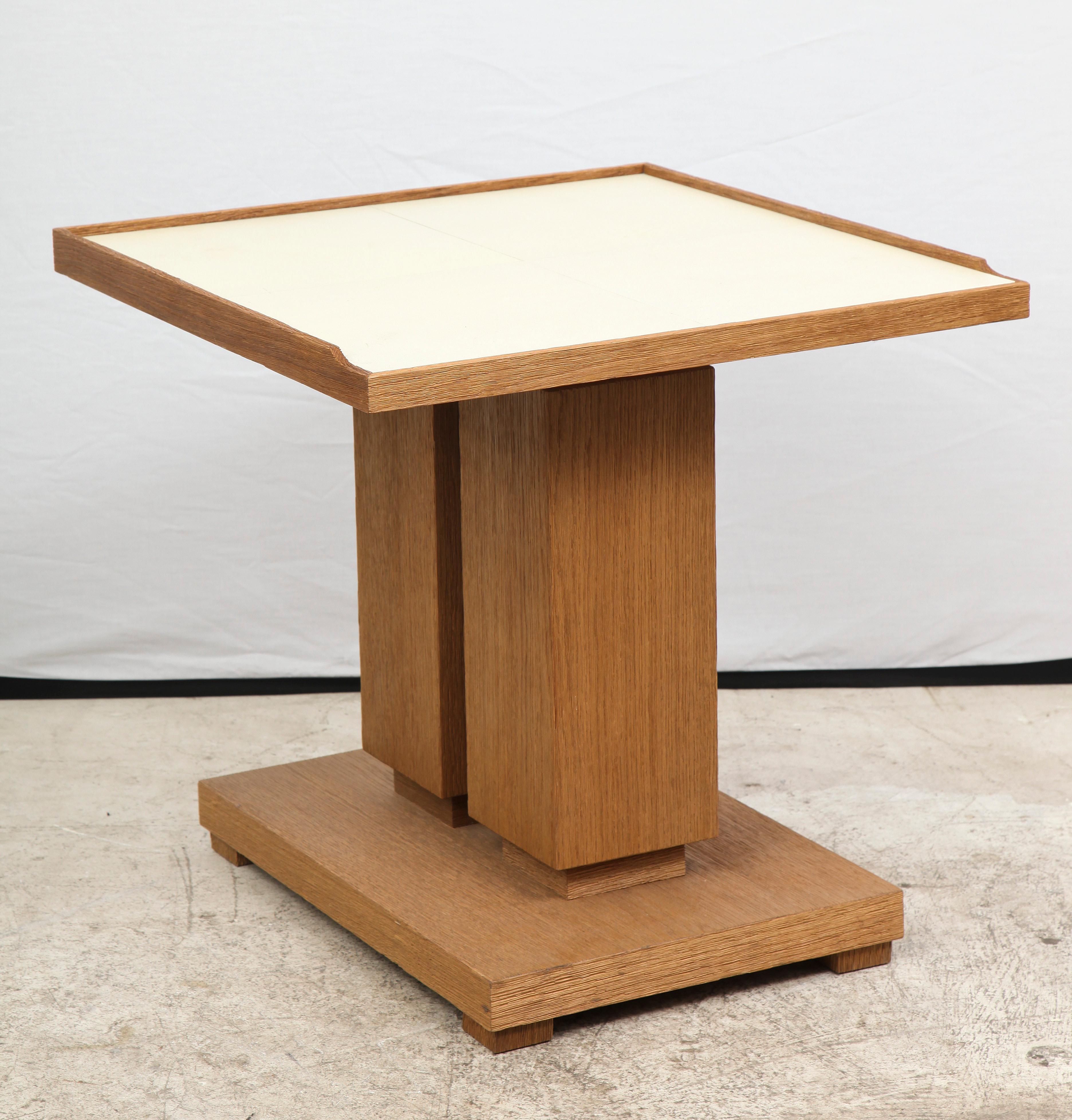 American Bespoke Cerused Oak and Parchment Table in the Dupre Lafon Manner For Sale