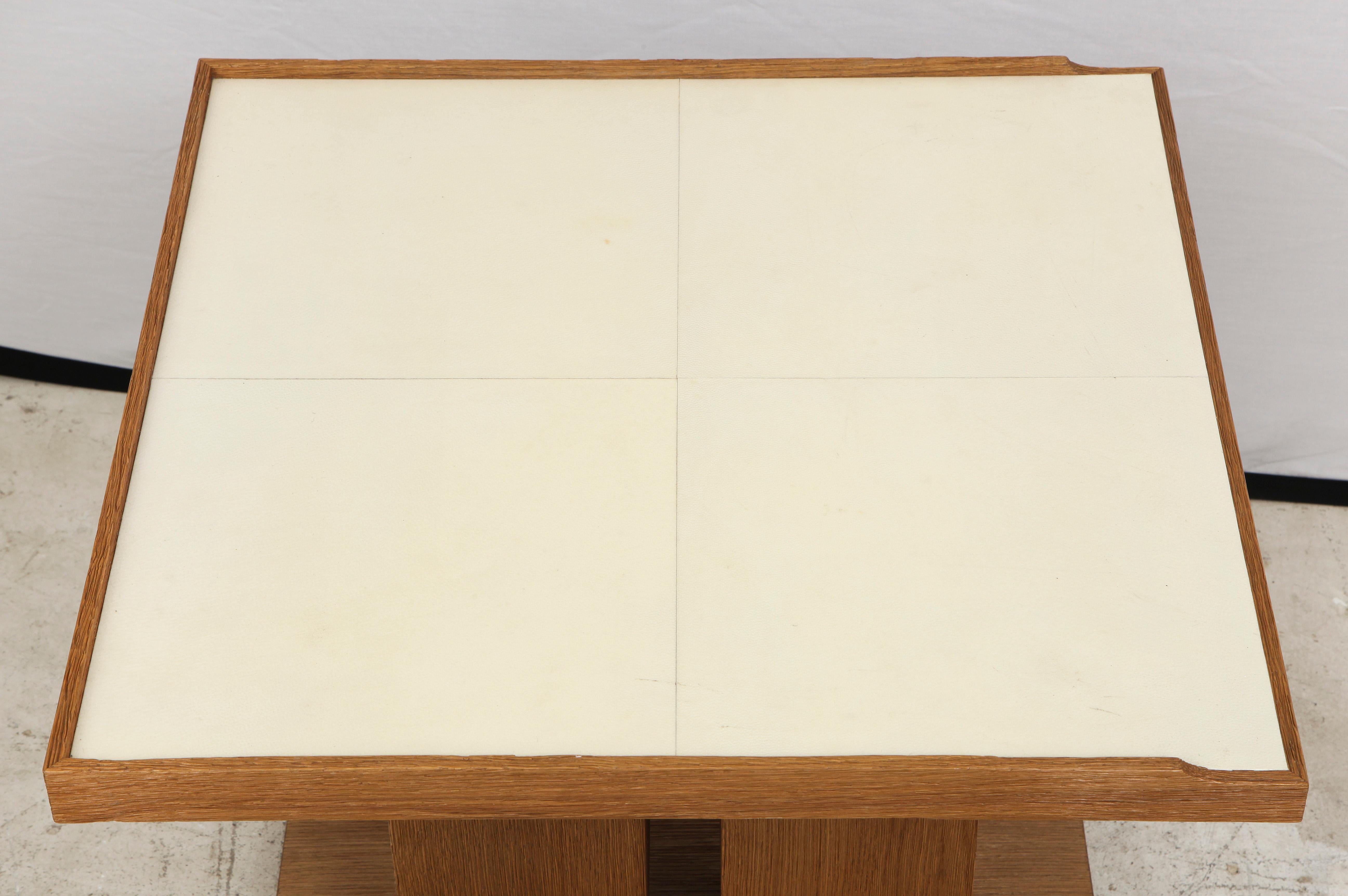Bespoke Cerused Oak and Parchment Table in the Dupre Lafon Manner In New Condition For Sale In New York, NY