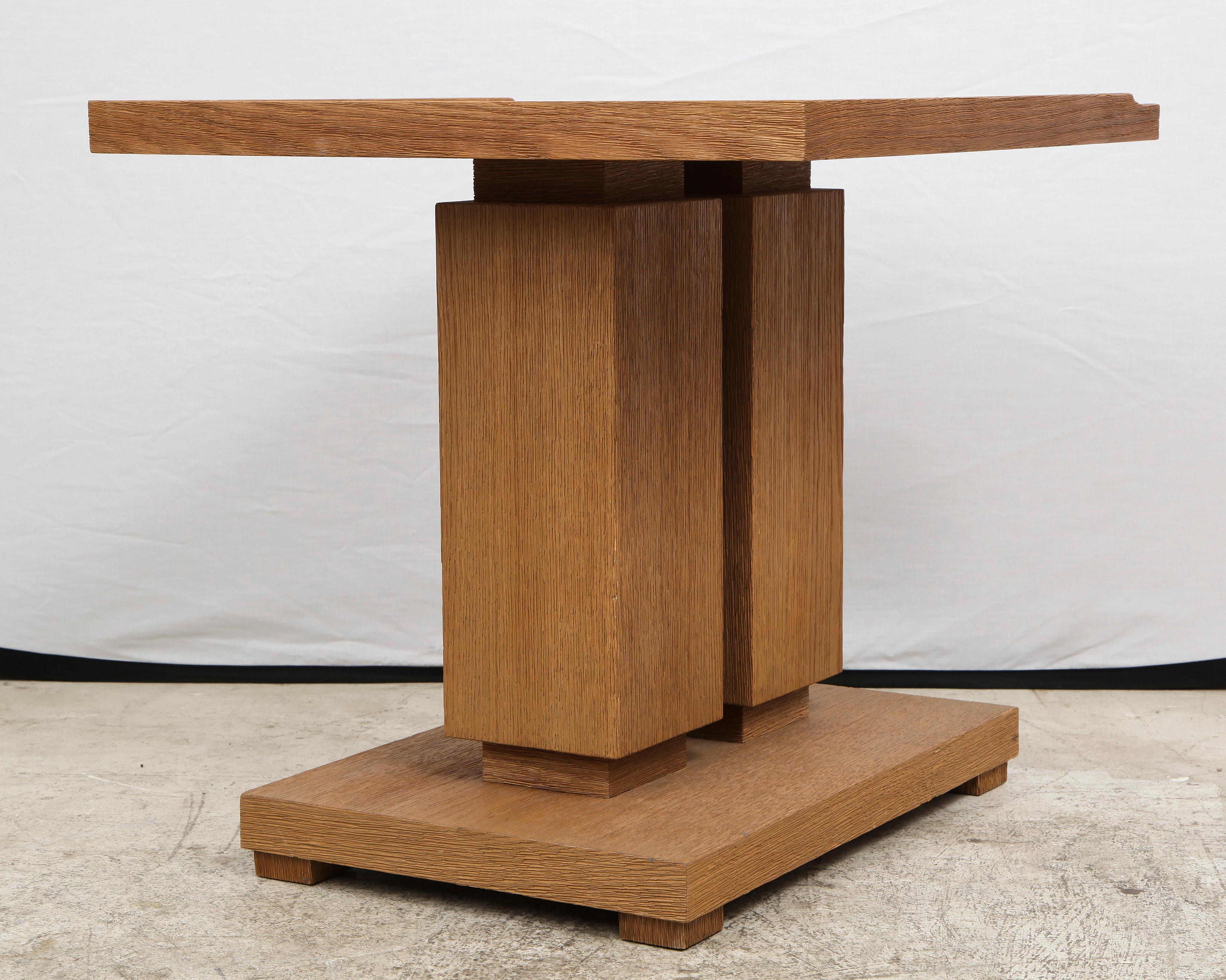 Contemporary Bespoke Cerused Oak and Parchment Table in the Dupre Lafon Manner For Sale