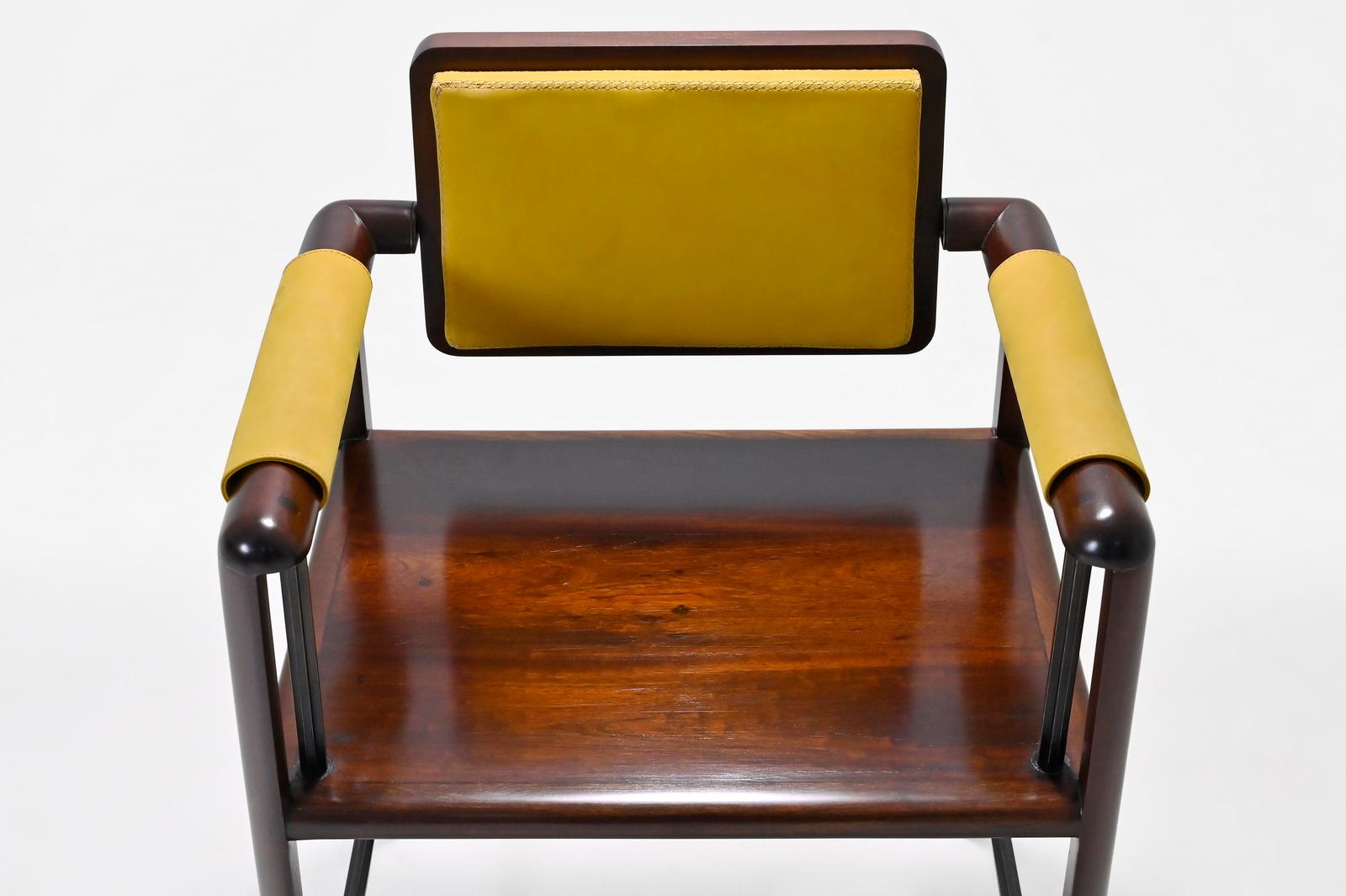 Bespoke Chair Reclaimed Hardwood Handstitched Leather Seating, P. Tendercool In New Condition For Sale In Bangkok, TH