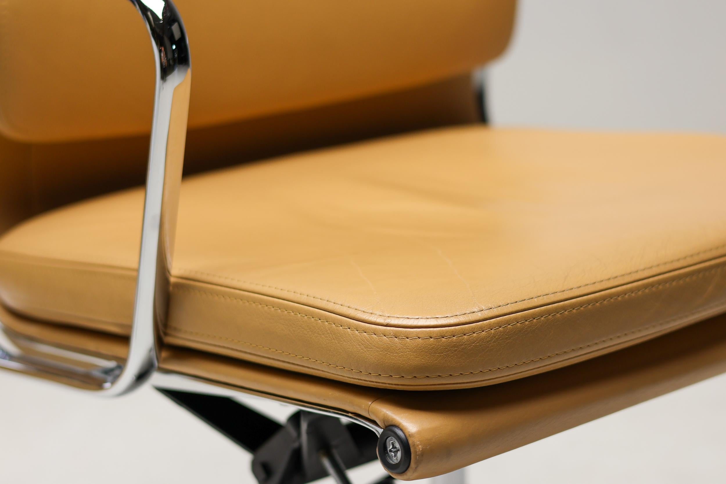 Mid-Century Modern Bespoke Charles & Ray Eames Cognac Leather EA217 Desk Chair