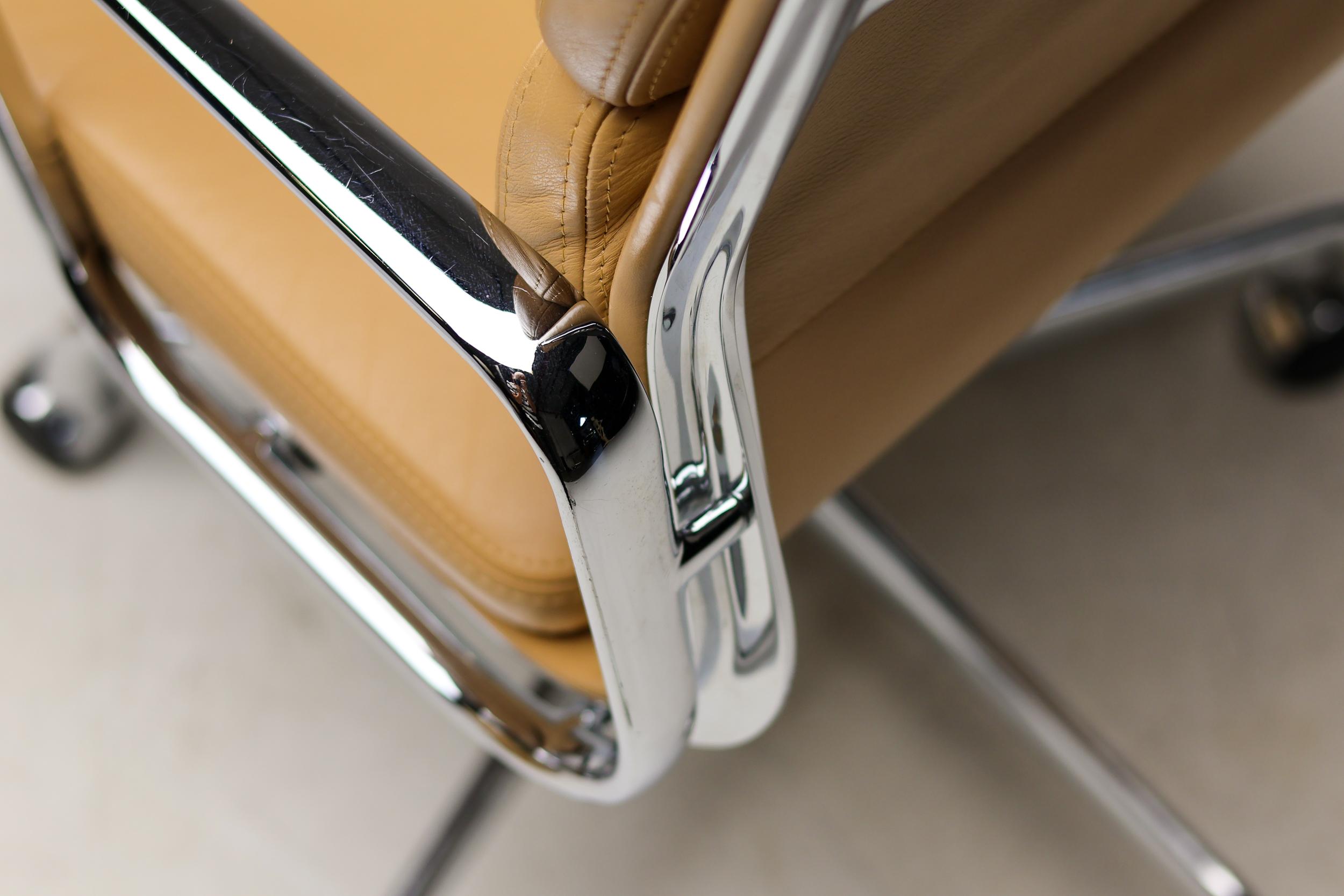 Aluminum Bespoke Charles & Ray Eames Cognac Leather EA217 Desk Chair