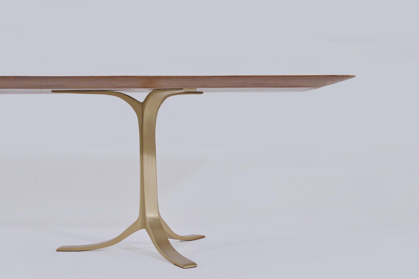 Bespoke Chef Table, Reclaimed Wood, Sand Cast Brass Base, by P. Tendercool For Sale 1