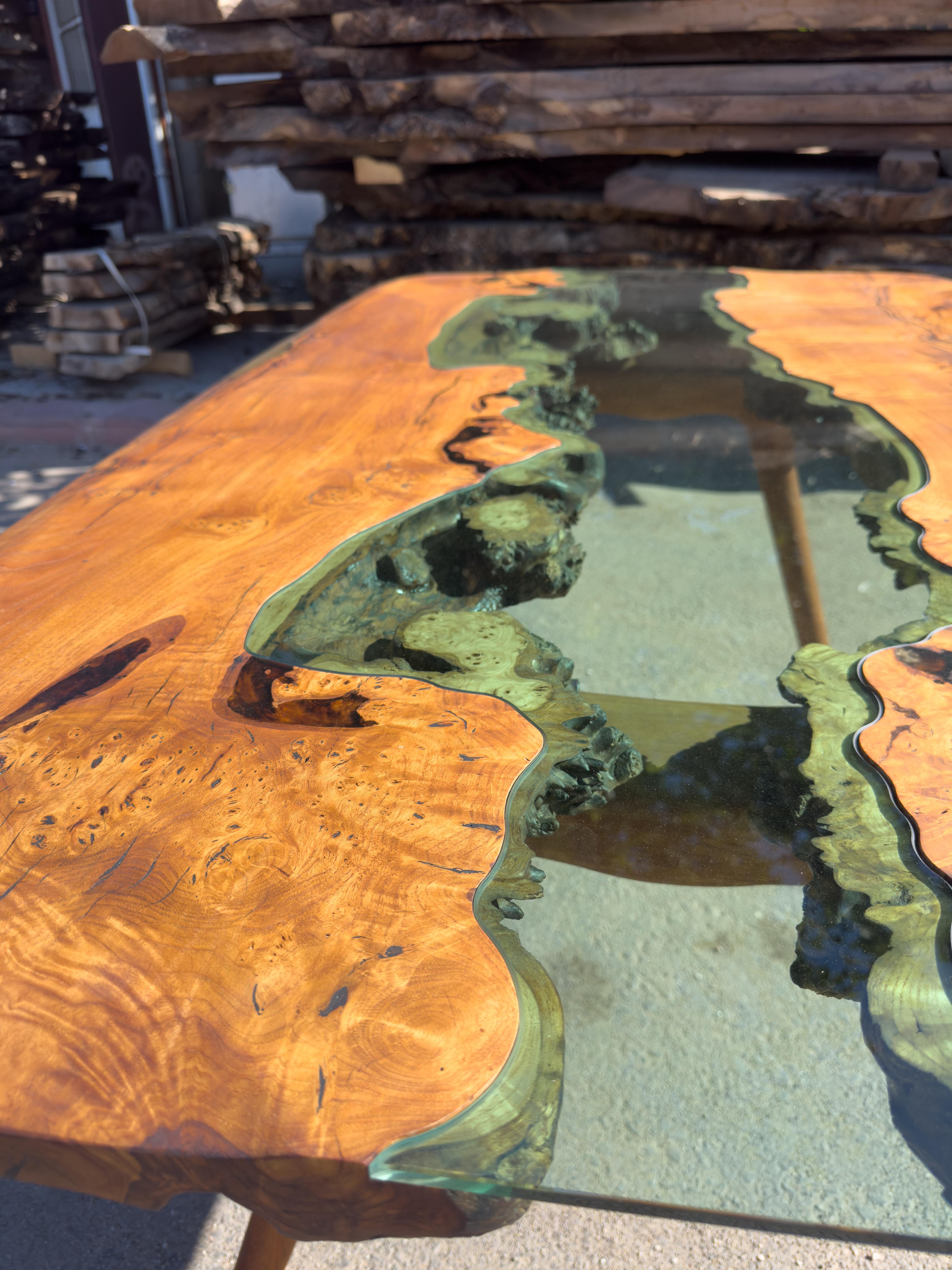 glass river table
