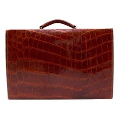 Bespoke Chestnut Crocodile Leather Briefcase