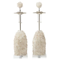 Bespoke Clear Quartz Cluster Lamps