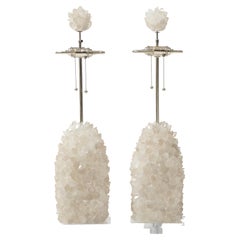 Bespoke Clear Quartz Cluster Lamps