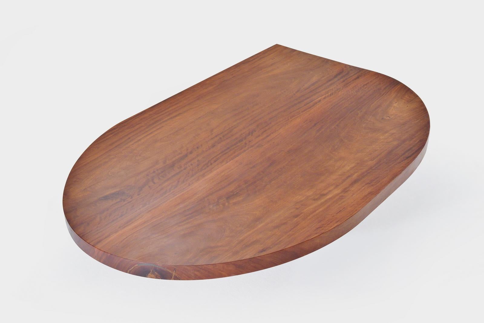 Bespoke Coffee Table, Antique Hardwood, on Brass Base by P. Tendercool In New Condition For Sale In Bangkok, TH