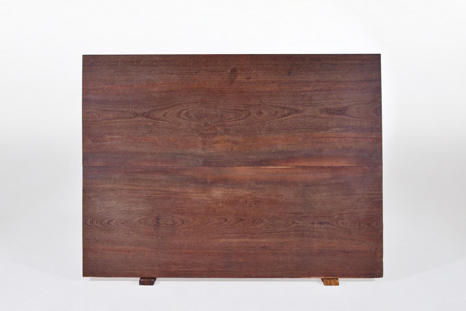 Bespoke Coffee Table, Antique Hardwood Slab and Wood Bases, by P. Tendercool For Sale 2