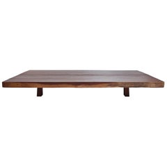 Bespoke Coffee Table, Antique Hardwood Slab and Wood Bases, by P. Tendercool