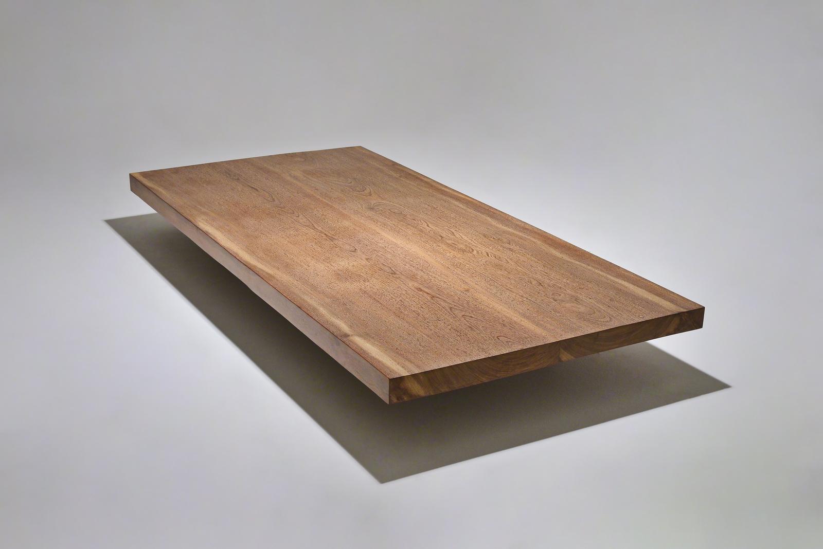 Minimalist Bespoke Coffee Table, Two Rare Slabs of Antique Hardwood by P. Tendercool For Sale