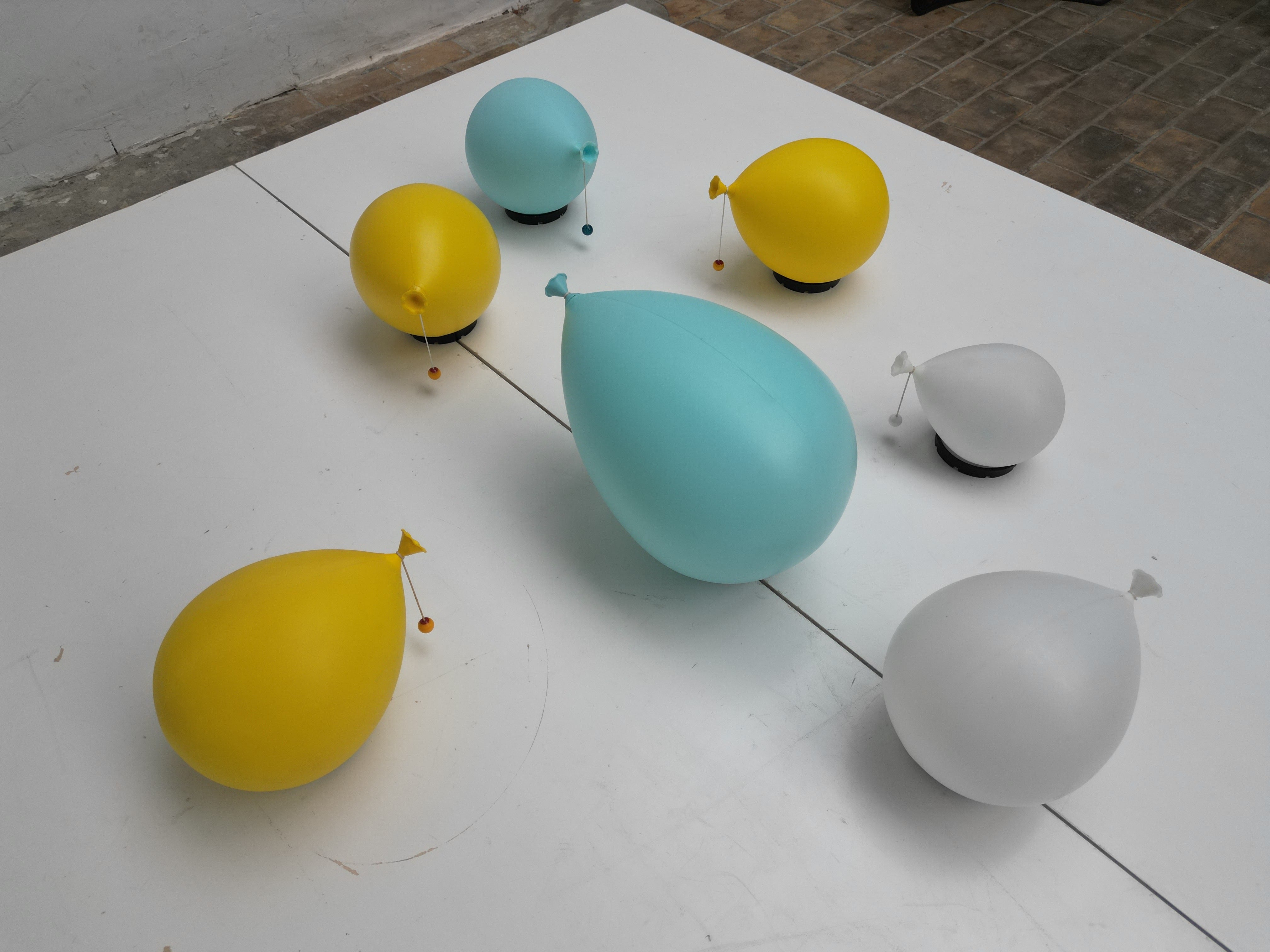 Italian Bespoke Collection of 7 Bilumen Balloon Wall/Ceiling/Table Lights, Italy, 1980s For Sale